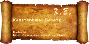 Kesztenbaum Babett névjegykártya